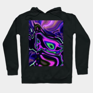 1980s modern girly abstract laser rays neon green purple swirls Hoodie